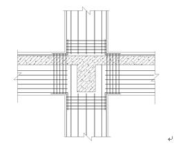 建筑鋼筋網混凝土梁柱節(jié)點構造示意圖